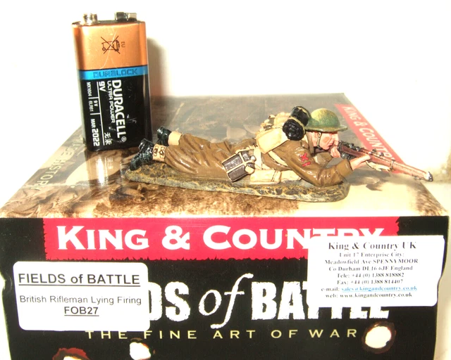 Figurine King & Country FOB 007 – Soldat Britannique Seconde Guerre, échelle 1:32, Retiré