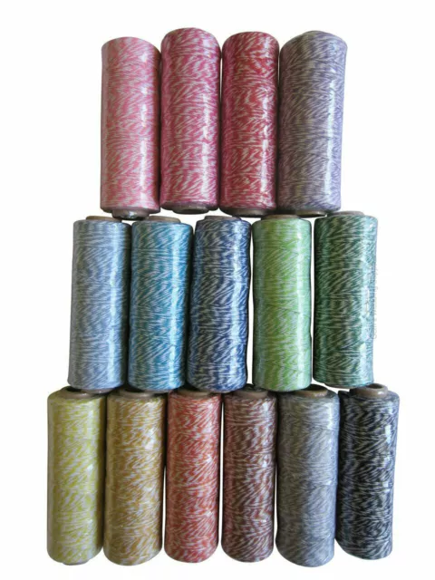 Bakers Twine Cotton String For Crafts 4 Ply Coloured Striped Gift Wrapping