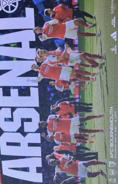 Arsenal v Bournemouth Official Matchday Programme 04-05-24 Saturday 4th May 2024