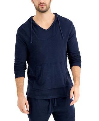 Sun + Stone Sun Stone Mens Baby Terry Baja Hoodie Basic Navy 2XL DARK BLUE Size