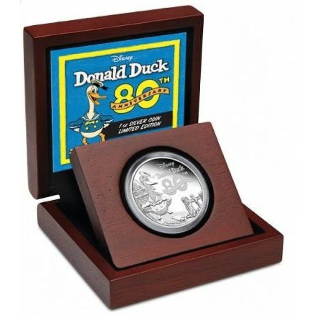 2014 NIUE $2 Disney's Donald Duck 80Th Anniversary 1 Oz .999