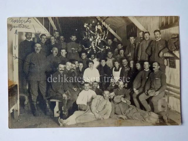 K.u.k. kuk 1917 Trieste 1 WW militari Natale vecchia cartolina foto a