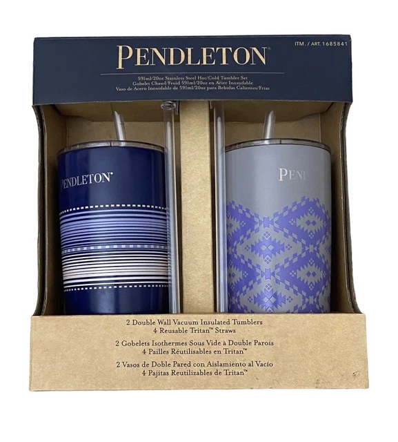 NEW PENDELTON 2 Pack Stainless Steel Hot/Cold 591ml/20oz Tumbler Gift Set