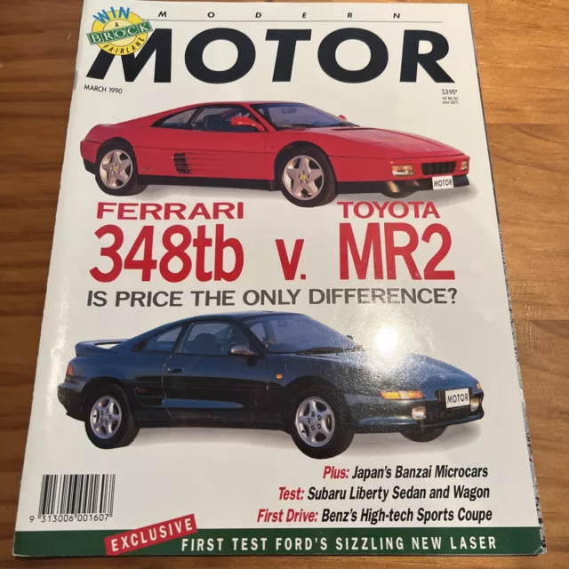 Motor Mag 1990 LC GTR XU1 Torana Celica Ferrari 348tb Toyota MR2 Mercedes 300CE