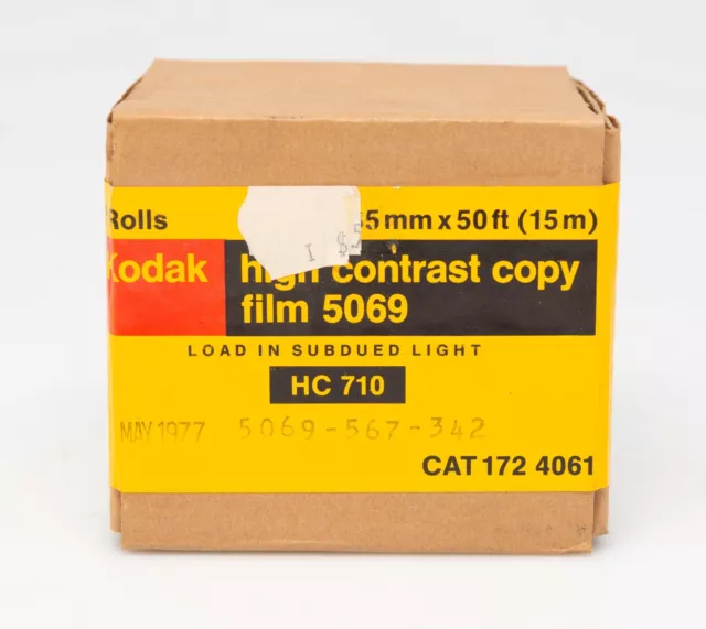 Kodak High Contrast Copy Film 5069 50x2 foot rolls, expired 5/77