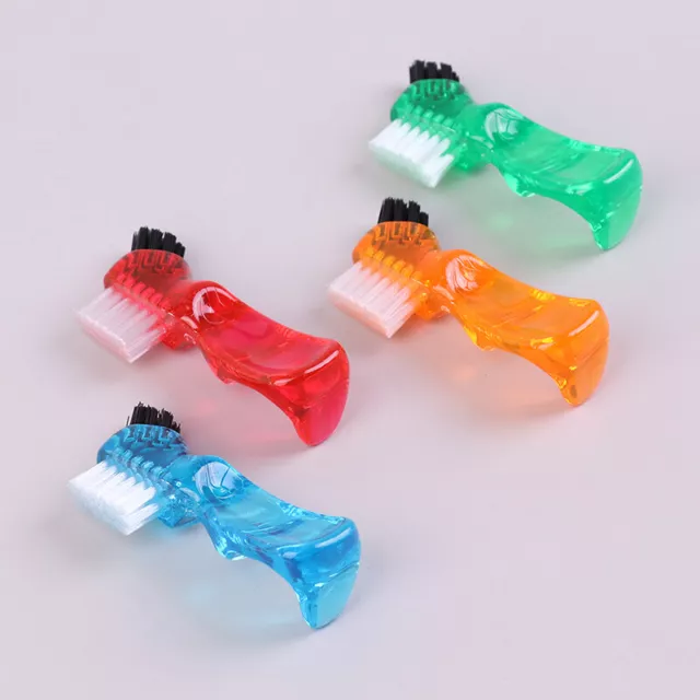 Denture Toothbrush False Teeth Cleaning Brush Ergonomic Handle Bristles BABL SN❤