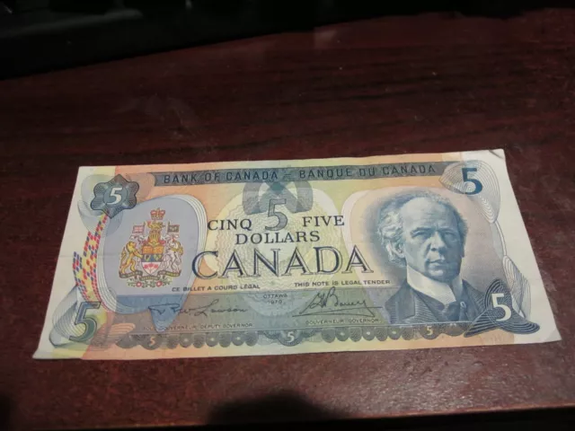 1979 - $5 Canada note - Canadian five dollar bill - 300777242507