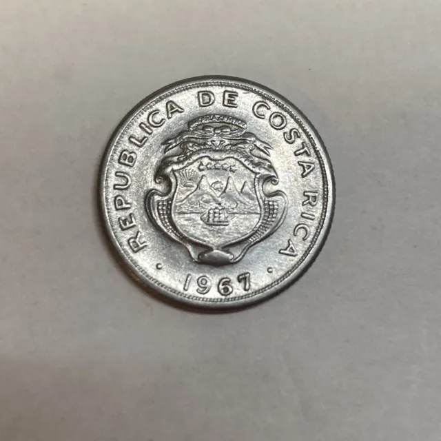 1967 10 Centimos Costa Rica Coin - Nice World Coin !!!