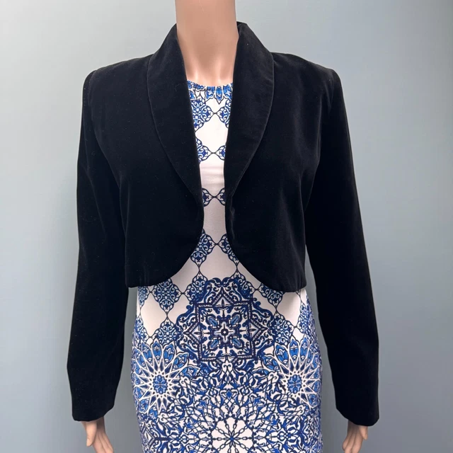MONSOON TWILIGHT LADIES Vintage 90s Black Velvet Bolero Jacket Fit Size 10  19.99 - PicClick UK