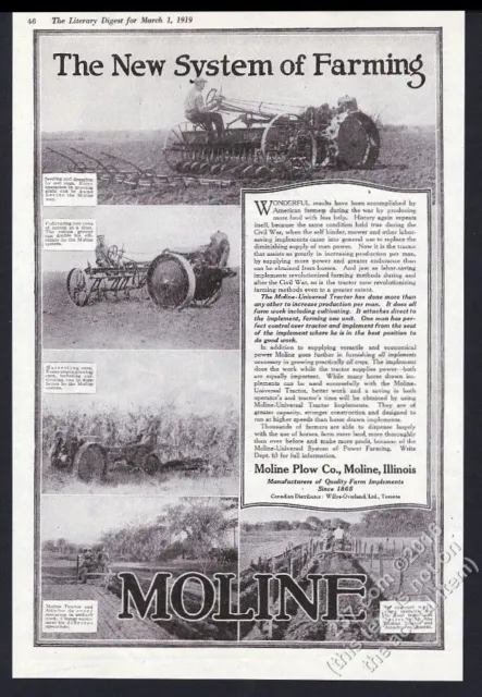 1918 Moline tractor farm farmer 5 photo vintage print ad