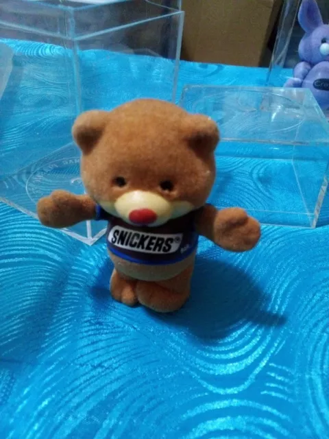 Vintage Snickers Flocked Chocolate Chums Bear Figure by MARS small