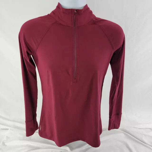 Eddie Bauer Womens M Pullover Long Sleeve Half Zip Sweatshirt Dark Red Maroon