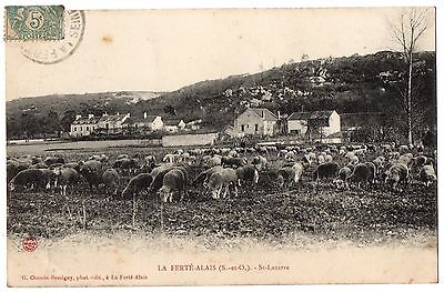 CPA 91 - LA FERTE ALAIS (Essonne) - Saint Lazarre (lazare) - Troupeau de moutons