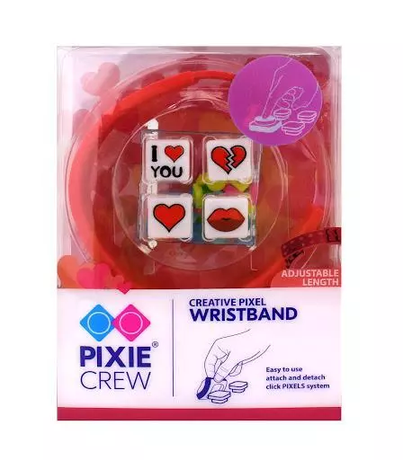 Pixie Crew Red Creative Pixel Wristband New Free Uk P&P