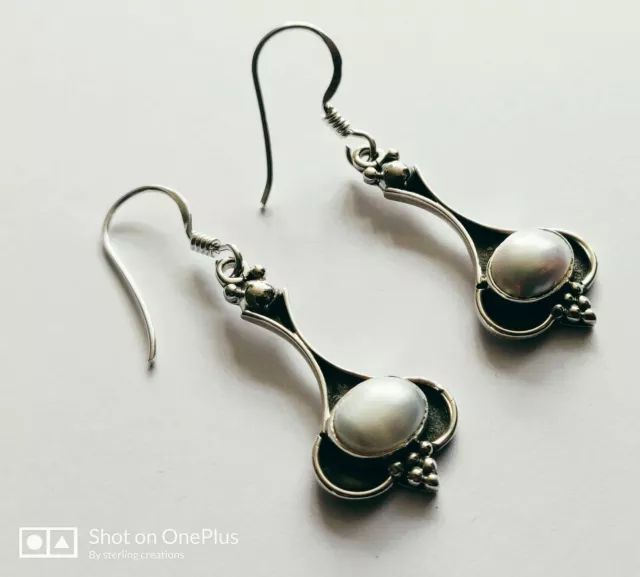 Boucles d'oreilles perles en argent sterling 925 2