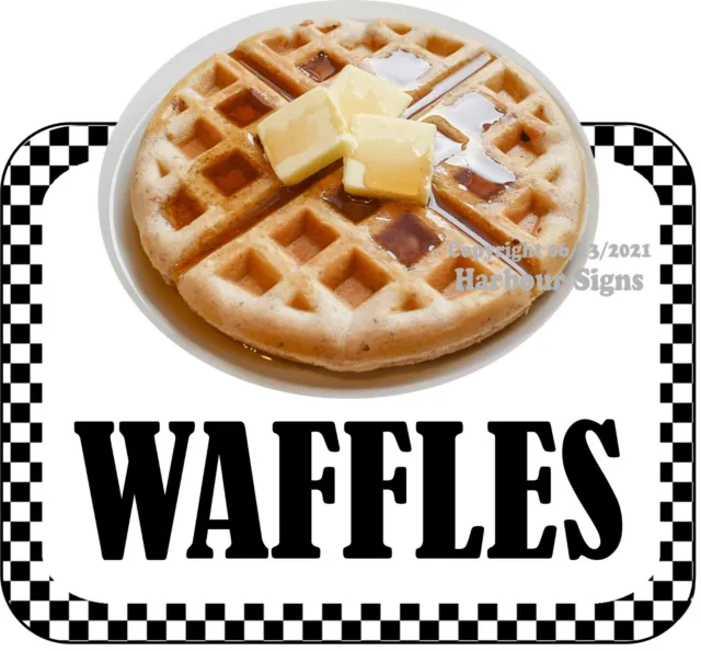 Waffles DECAL Food Truck Concession Vinyl Sign Sticker bw