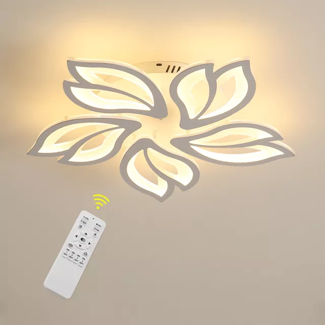 30W Plafonnier LED Dimmable Fleur Lampe Suspendue Moderne Lustres Salon Chambre 3