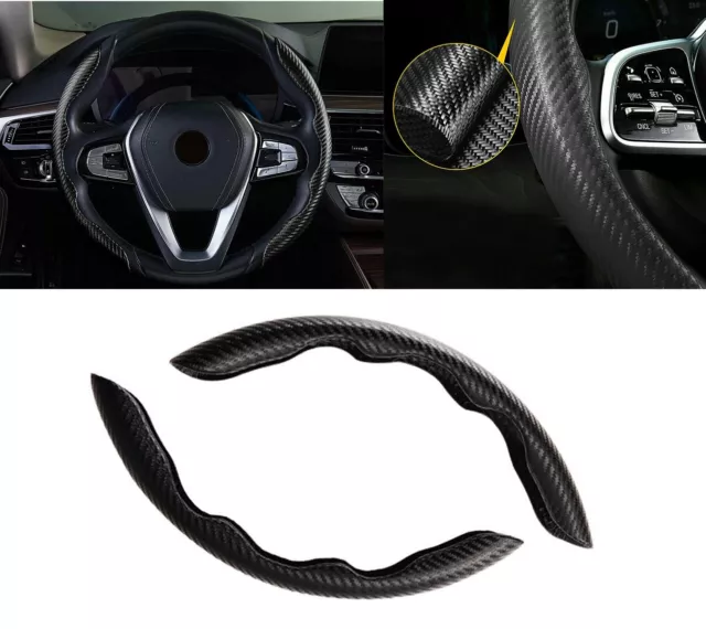 2x Carbon Fiber Car Steering Wheel Booster Non-Slip Cover Accessories Universal