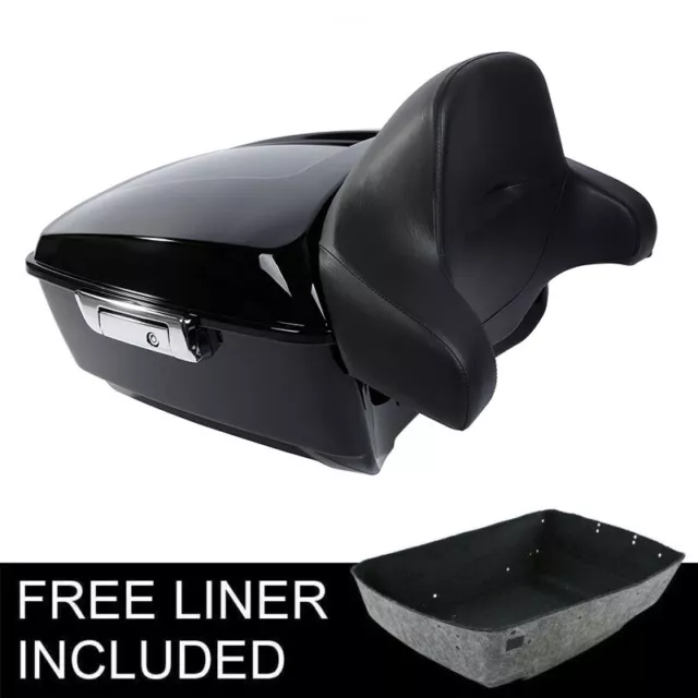 King Pack Trunk Pad Backrest Fit For Harley Tour Pak Street Road Glide 2014-2023