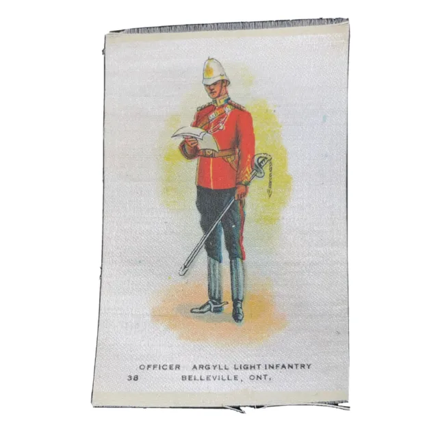 Argyll Light Infantry Officer Ont 38 Regimental Uniform Canada Tobacco Silk 1914