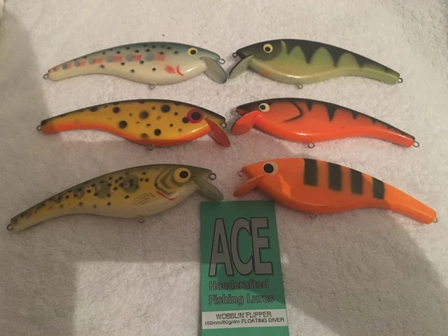1 ACE BAITS wobblin flipper Pike/Muskie Jerk Bait Fishing Lure Gordon  Griffiths 9.00 - PicClick UK