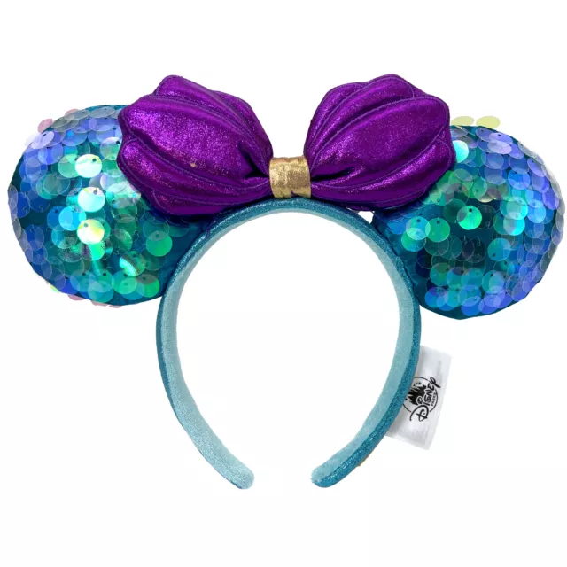 Disney Parks Little Mermaid Ariel Purple Mickey Mouse Minnie Ears Headband Girl