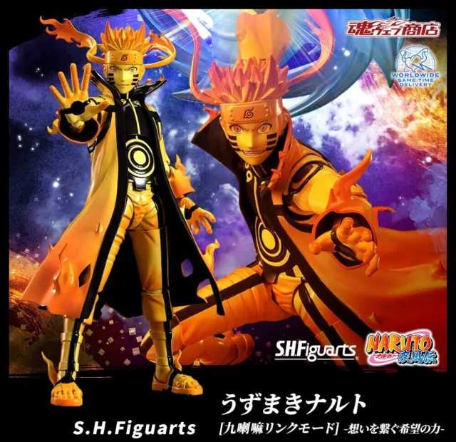 P PREMIUM BANDAI NARUTO S.H.Figuarts Figure Uzumaki Naruto Kurama Link Mode F/S