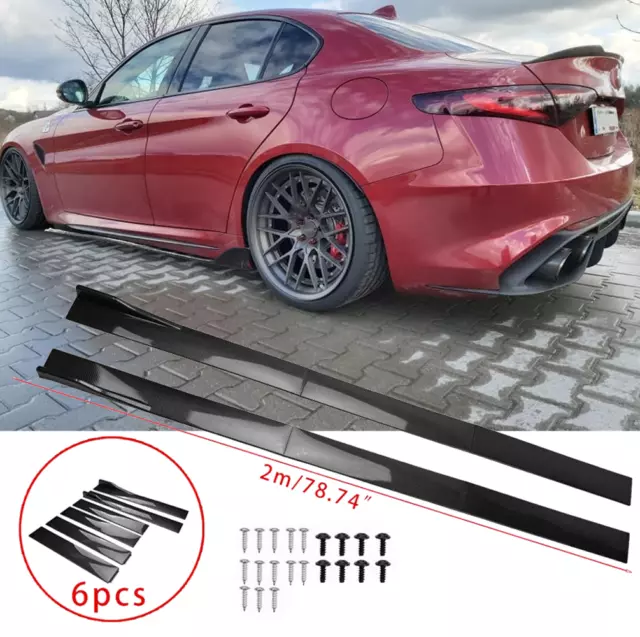 78.7"/2m Carbon Optik Sideskirts Schweller Seitenschweller für Alfa Romeo Giulia