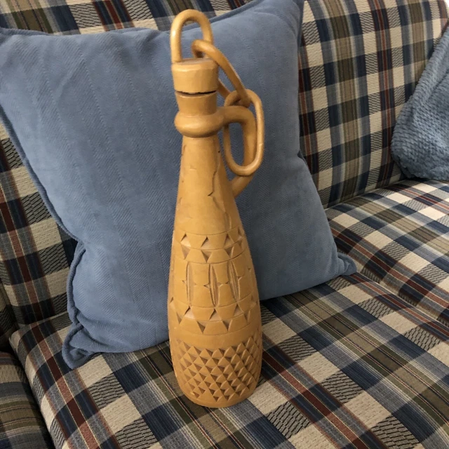Antique Wood Bottle From Suriname Ndyuka People