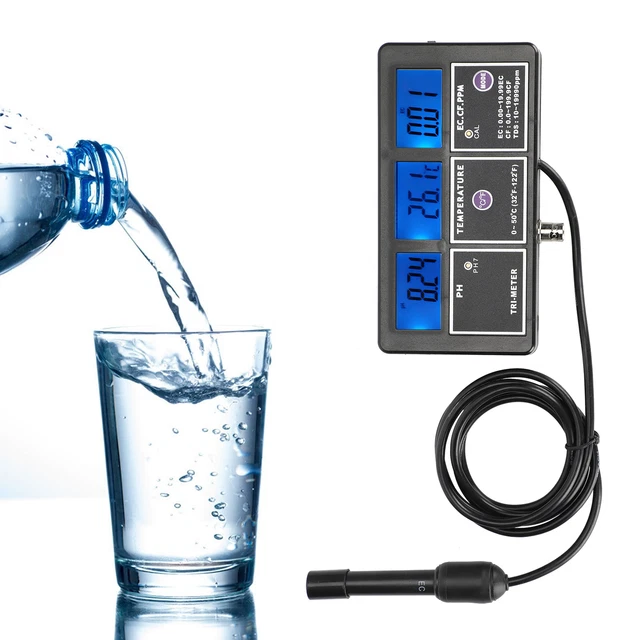 ultiparáetro de calidad del agua 5 en 1 PH EC CF TDS (pp) edidor de