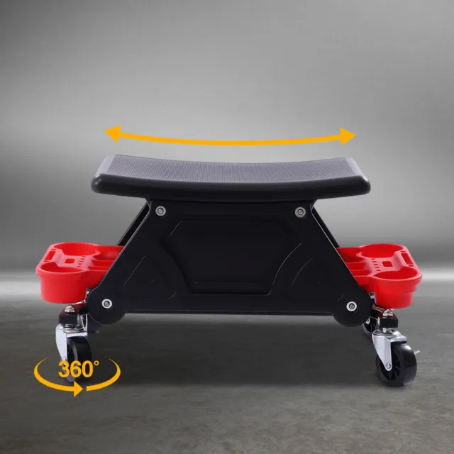 Sgabello da officina sedile a rotelle mobile sedia rulli sgabello da costruzione con scaffali merci 150 kg