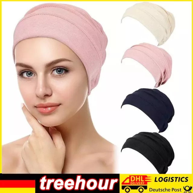 Damen Turban Kopf Schal Chemo Hut Hijab Mütze Kopftuch Beanie Krebs Kappe