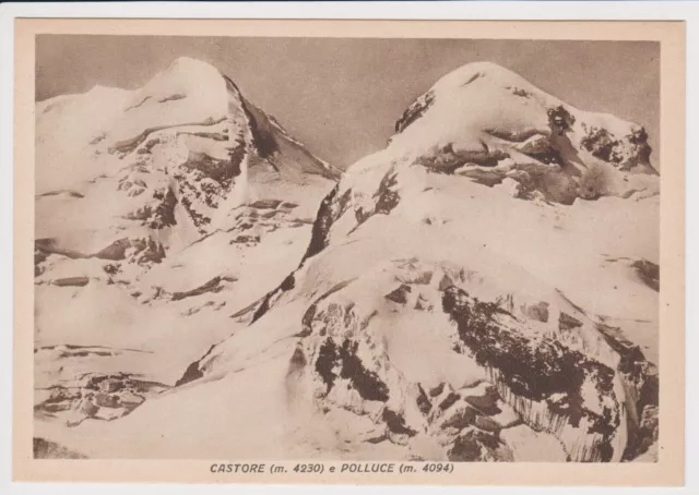 Vecchia Cartolina Dei Monti Castore E Polluce - Aosta  - Formato Grande