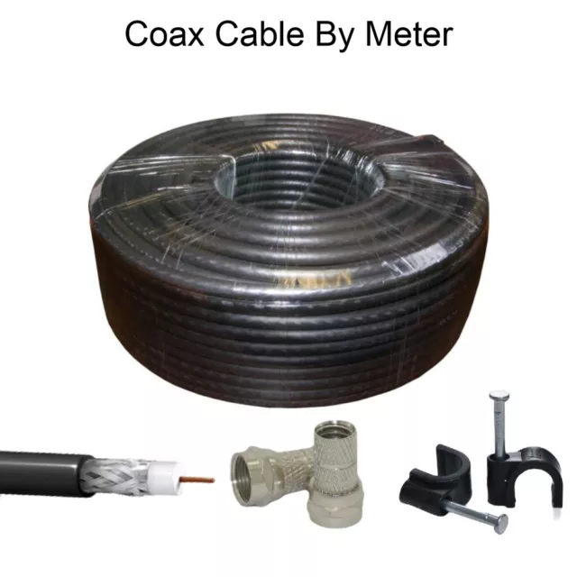 RG6 Coax Cable Coaxial Black White Brown Satellite Freesat Sky Virgin TV Aerial