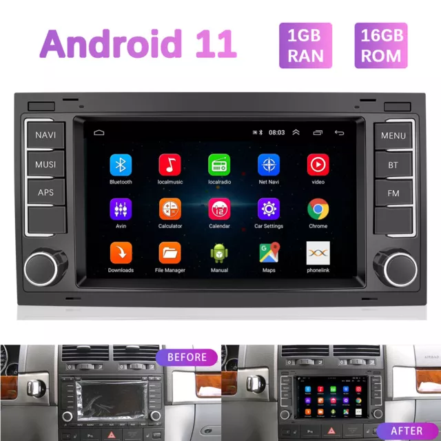 7" Autoradio Für VW Touareg T5 Transporter Multivan Android 10 GPS Navi WiFi RDS