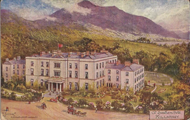 Killarney, IRELAND - Great Southern Hotel - old car, horse & carriage