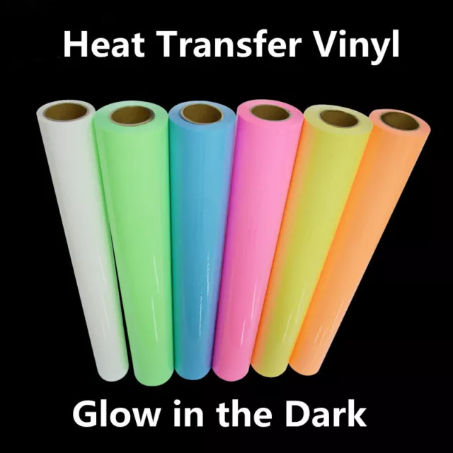 7colors Glow In The Dark PU Heat Transfer Vinyl T-shirt vinyl Heat pressHOHOFILM