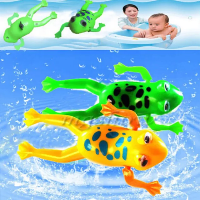 Wind-up Frog Swimming Pool Bath Time Animal Clockwork Floating Kid Baby