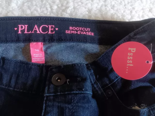 New The Children's Place Girls Jeans Boot Cut Size 16 Measures 30x30 NWOT 3