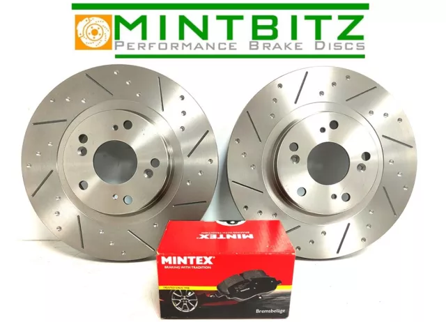 Alfa Romeo 147 1.9 JTDM 05-09 Front Brake Discs & Pads Dimpled & Grooved