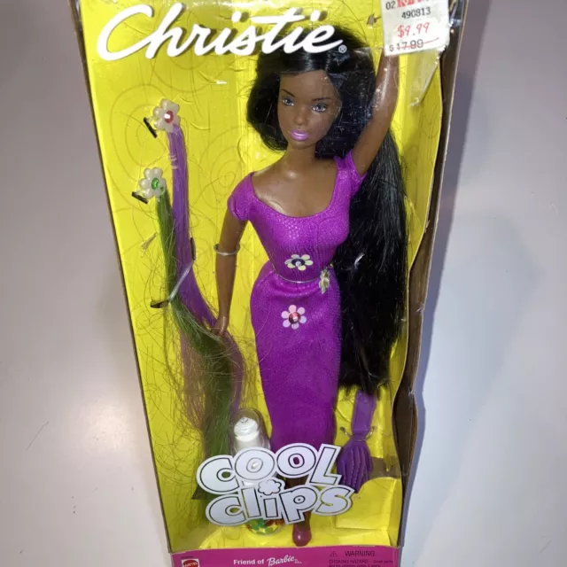 Barbie Cool Clips Christie African American Long Hair Rare Mattel 50599 🌸 IOB