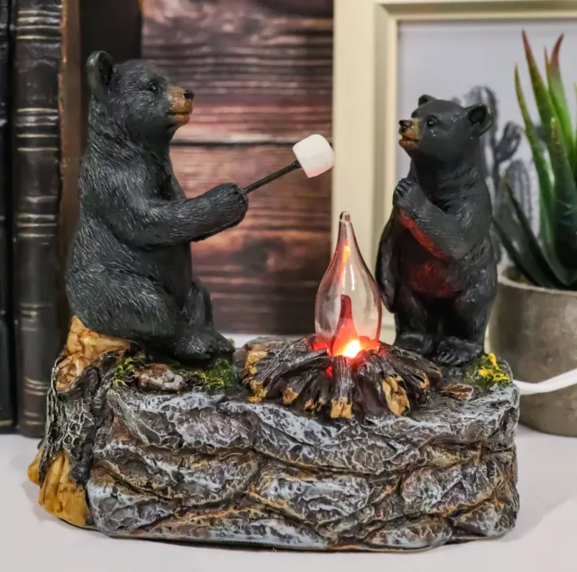 Western Rustic Black Bear Sitting With Red Cooler Tumbler Figurine Summer  Bears 