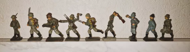 9  Massefiguren  Lineol  Soldaten Militär um 1930 2