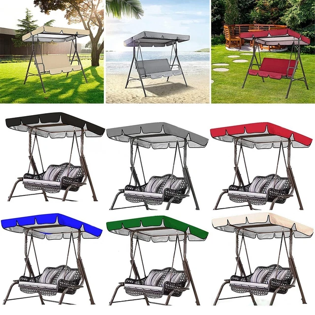 Columpio de jardín repuesto de asiento dosel techo impermeable cubierta solar techo de repuesto