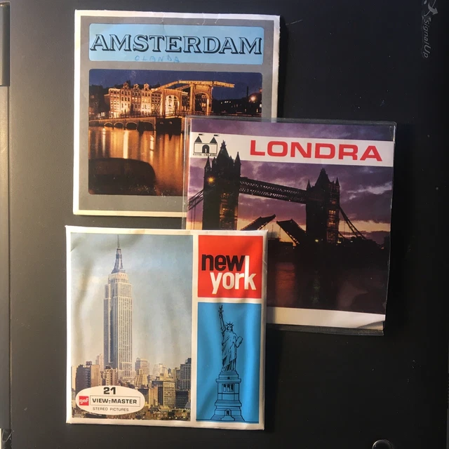 view-master  Lotto Di Tre Titoli.  AMSTERDAM - LONDRA - NEW YORK