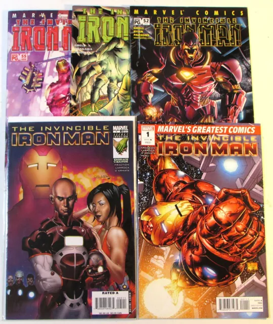 Iron Man Lot of 5 #3rd Series 52,53,55,Invincible 5,FCBD 1 Marvel (2002) Comics
