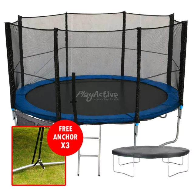 6FT 8FT 10FT 12FT 14FT 16FT Trampoline + Safety Net Enclosure Ladder Rain Cover