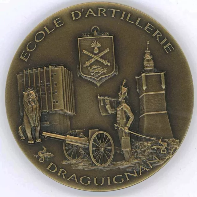 Ecole d'Artillerie Draguignan Médaille de table bronze Diamètre 65 mm