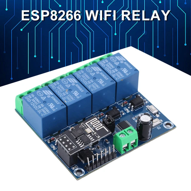 WIFI RELAY MODULE 5V/12V ESP8266 WiFi Control Relay Board for Arduino ...