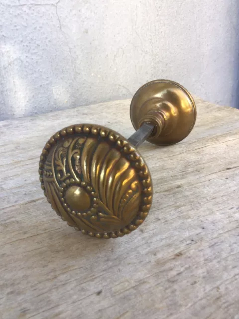 Vintage Eastlake Style Victorian Brass 1880's Door Knob Set